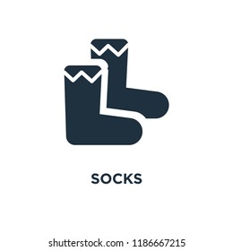 Socks icon. Black filled vector illustration. Socks symbol on white background. Can be used in web and mobile.