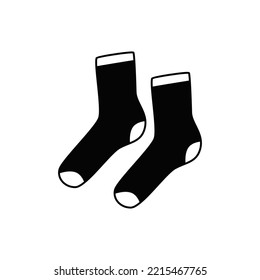  Socks icon in black flat glyph, filled style isolated on white background