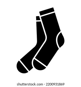 Socks icon. Black silhouette. Front side view. Vector simple flat graphic illustration. Isolated object on a white background. Isolate.