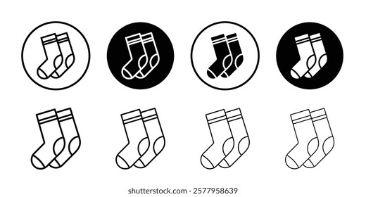 Socks icon black and white vector sign