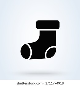 Socks icon. Christmas socks illustration. Simple illustration of sock icon for web