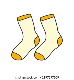  Socks icon in color, isolated on white background 