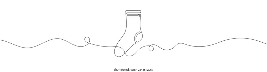 Socks icon in continuous line drawing style. Line art of socks icon. Vector illustration. Abstract background