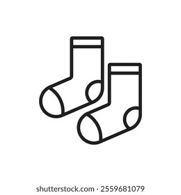 Socks icon Flat art in black and white isolated