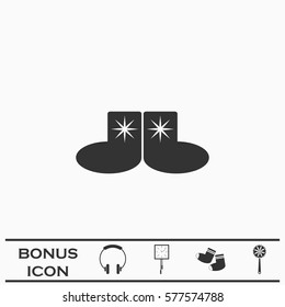 Socks icon flat. Black pictogram on white background. Vector illustration symbol and bonus button