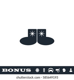 Socks icon flat. Black pictogram on white background. Vector illustration symbol and bonus button