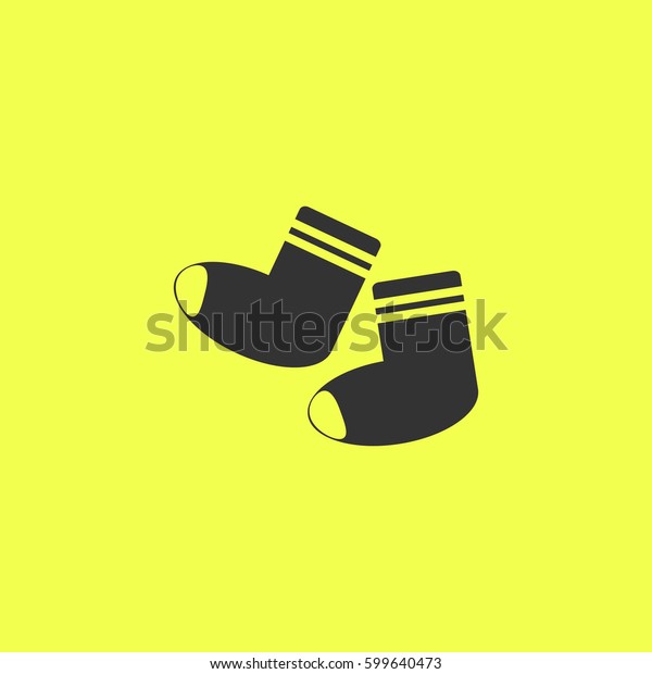 Socks Icon Flat Black Pictogram On Stock Vector (Royalty Free ...