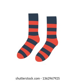 socks icon in flat style isolated vector illustration on white transparent background