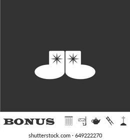 Socks icon flat. White pictogram on black background. Vector illustration symbol and bonus icons