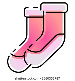 socks icon with gradient line style. Suitable for website design, logo, app, UI and etc. Based on the size of the icon in general, so it can be reduced.