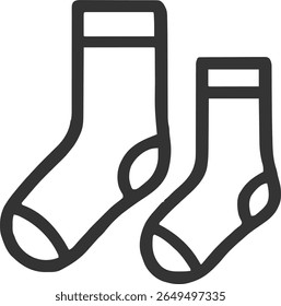 Socks icon illustration outline stroke minimalist black line	