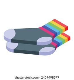 Socks icon isometric vector. Cute pair. Fun accessory