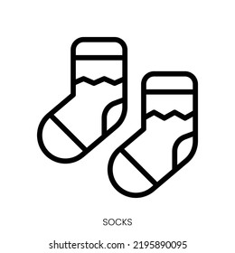 socks icon. Line Art Style Design Isolated On White Background