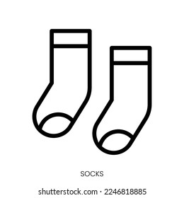 socks icon. Line Art Style Design Isolated On White Background