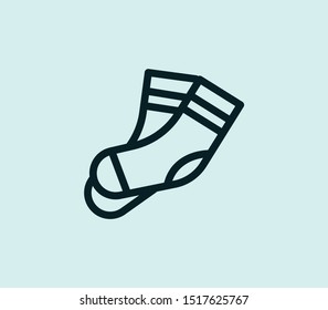 Socks icon line isolated on clean background. Socks icon concept drawing icon line in modern style. Vector illustration for your web mobile logo app UI design