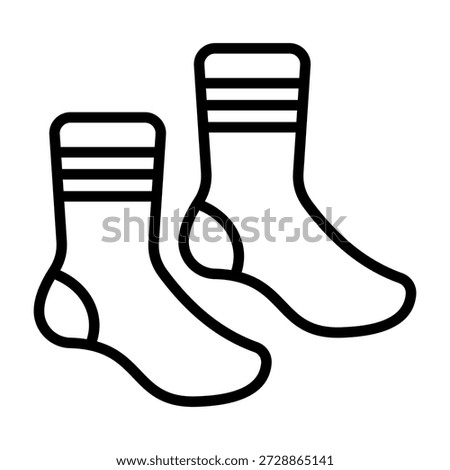 Socks Icon Line Style Vector Illustration