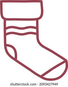 socks icon in line style with waves motif in the middle