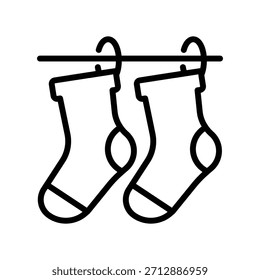 Icono de calcetines, Vector de línea