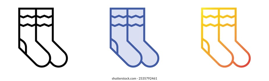 socks icon. Linear, Blue Fill and Gradient Style Design Isolated On White Background