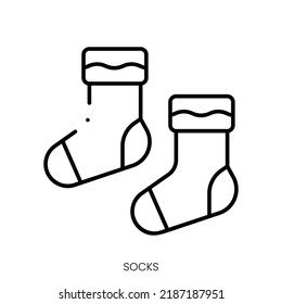 socks icon. Linear style sign isolated on white background. Vector illustration