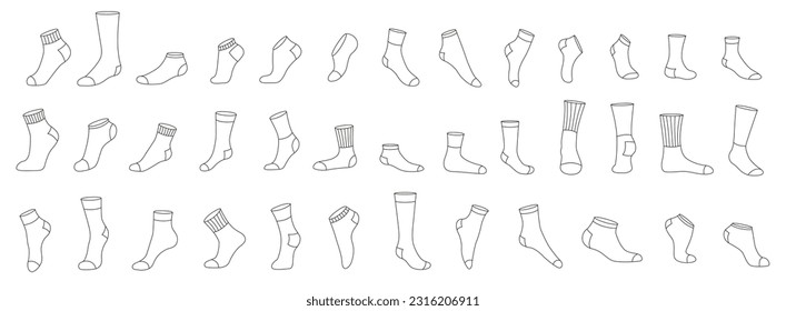 Socks icon linear. Vector illustration