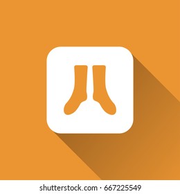 socks icon with long shadow