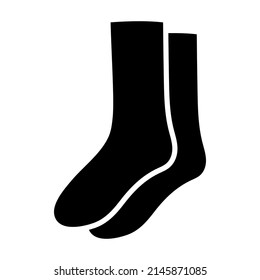 Socks icon. Pair warm socks, clothes accessory. Vector illustration, isolated on white background.