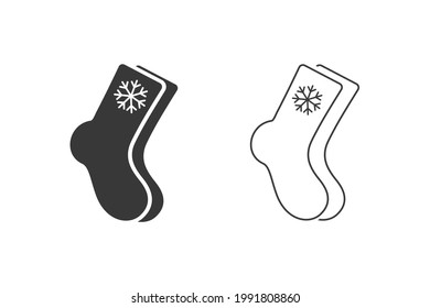 Socks icon set. Christmas socks vector illustration