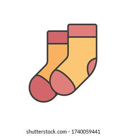 Socks icon. Simple outline colored vector of amusement icons for ui and ux, website or mobile application