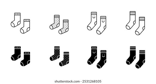 Socks icon. Sock pair icons set. Vector icons