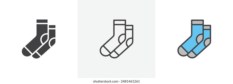 Socks icon symbol collection on white background.