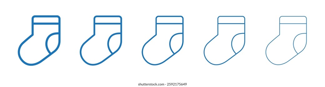 Socks icon Symbol collection thin outline set