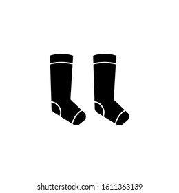 Socks icon template, Socks symbol vector sign in black flat shape design isolated on white background