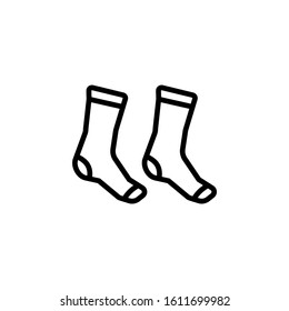 Socks icon template, Socks symbol vector sign in outline style isolated on white background