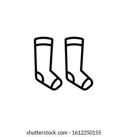 Socks icon template, Socks symbol vector sign in outline style isolated on white background