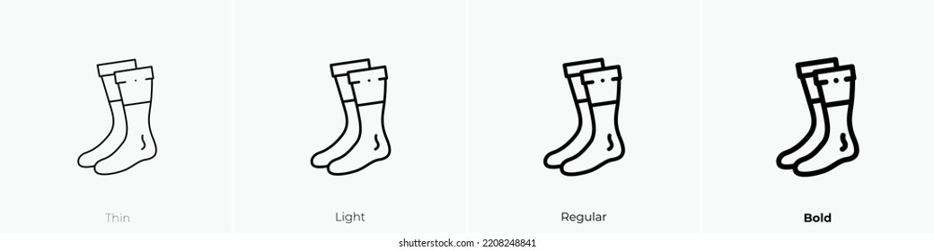 socks icon. Thin, Light Regular And Bold style design isolated on white background