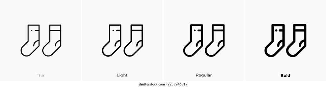 socks icon. Thin, Light Regular And Bold style design isolated on white background