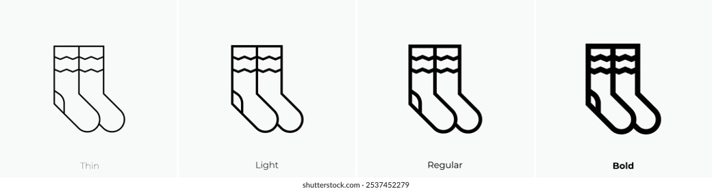 socks icon. Thin, Light Regular And Bold style design isolated on white background