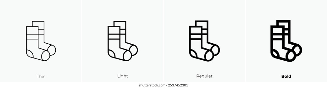 socks icon. Thin, Light Regular And Bold style design isolated on white background