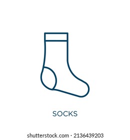 socks icon. Thin linear socks outline icon isolated on white background. Line vector socks sign, symbol for web and mobile