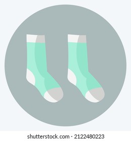 Socks Icon in trendy flat style isolated on soft blue background