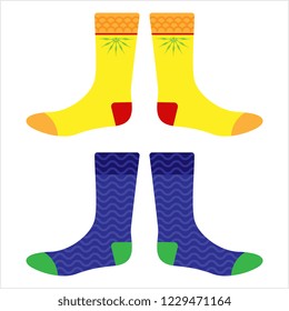 Socks Icon, Socks Vector Art Illustration