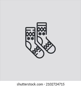 socks icon vector icon.Editable stroke.linear style sign for use web design and mobile apps,logo.Symbol illustration.Pixel vector graphics - Vector