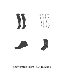 Diseño del logotipo de la ilustración del vector del icono Socks