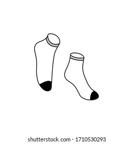 Socken Symbol Vektorillustration Illustration. Socken Symbol Vektorillustration Zeichen in Umriss-Stil einzeln auf weißem Hintergrund.