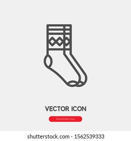 socks icon vector. Linear style sign for mobile concept and web design. socks symbol illustration. Pixel vector graphics - Vector.