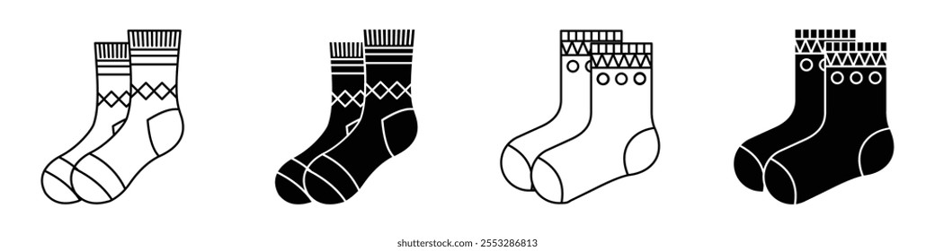 Socks icon vector set. EPS10