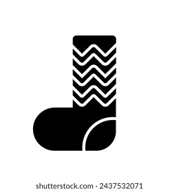 Vector de icono de calcetines. Ilustración de invierno. Símbolo o logotipo de tela.
