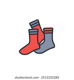 Socken-Symbol. vector.Editable stroke.linear style Zeichen zur Verwendung Web-Design, logo.Symbol-Illustration.