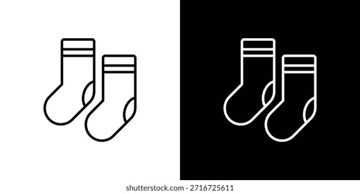 Iconos de calcetines Vector blanco y negro, conjunto de iconos de línea.